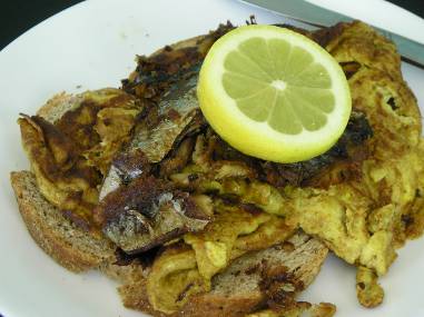 Smoked kippers with scrambled eggs
