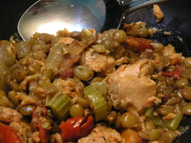 Salmon with lentils and bacon