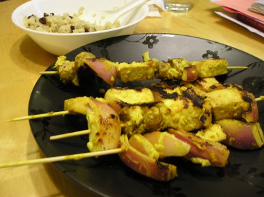 Tandoori tofu and vegetable kebabs